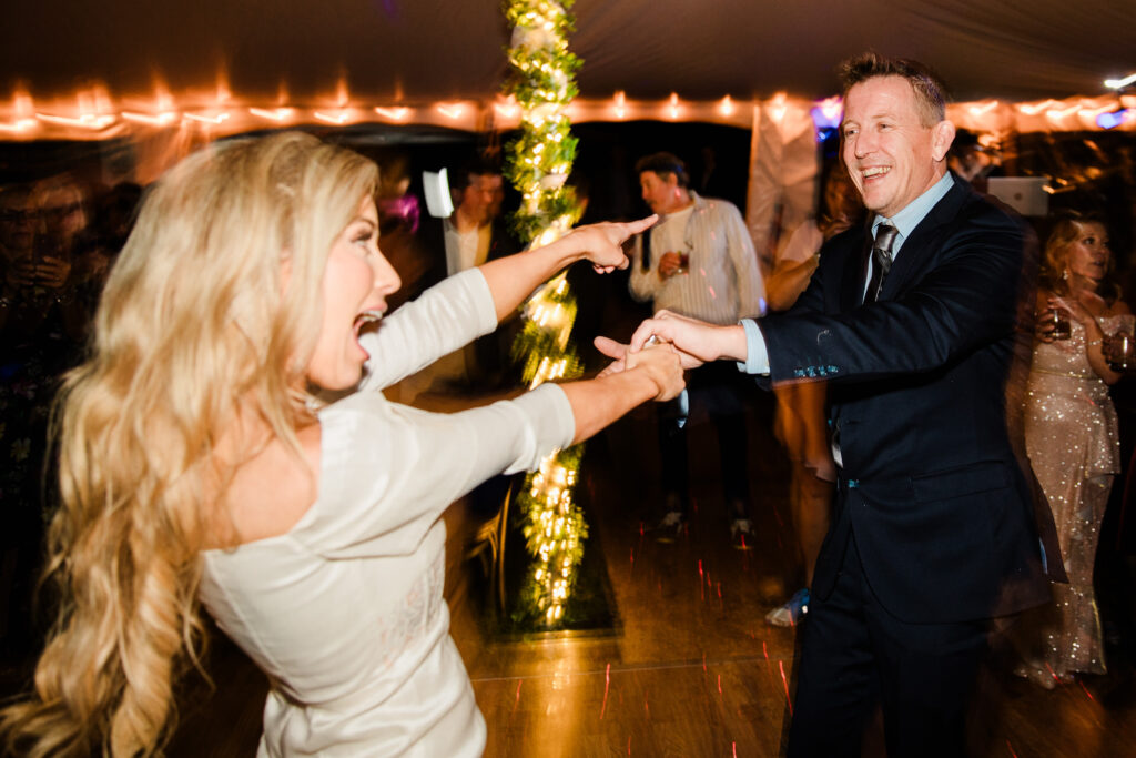 the dance floor on a wedding day