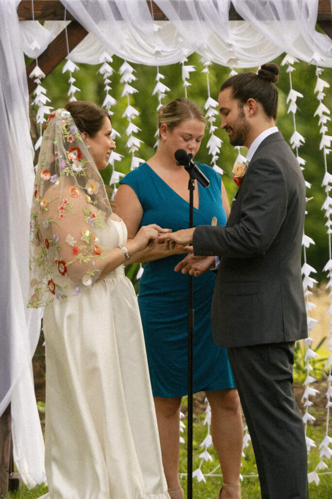 Natural moment during ceremony at Unionville Vineyards